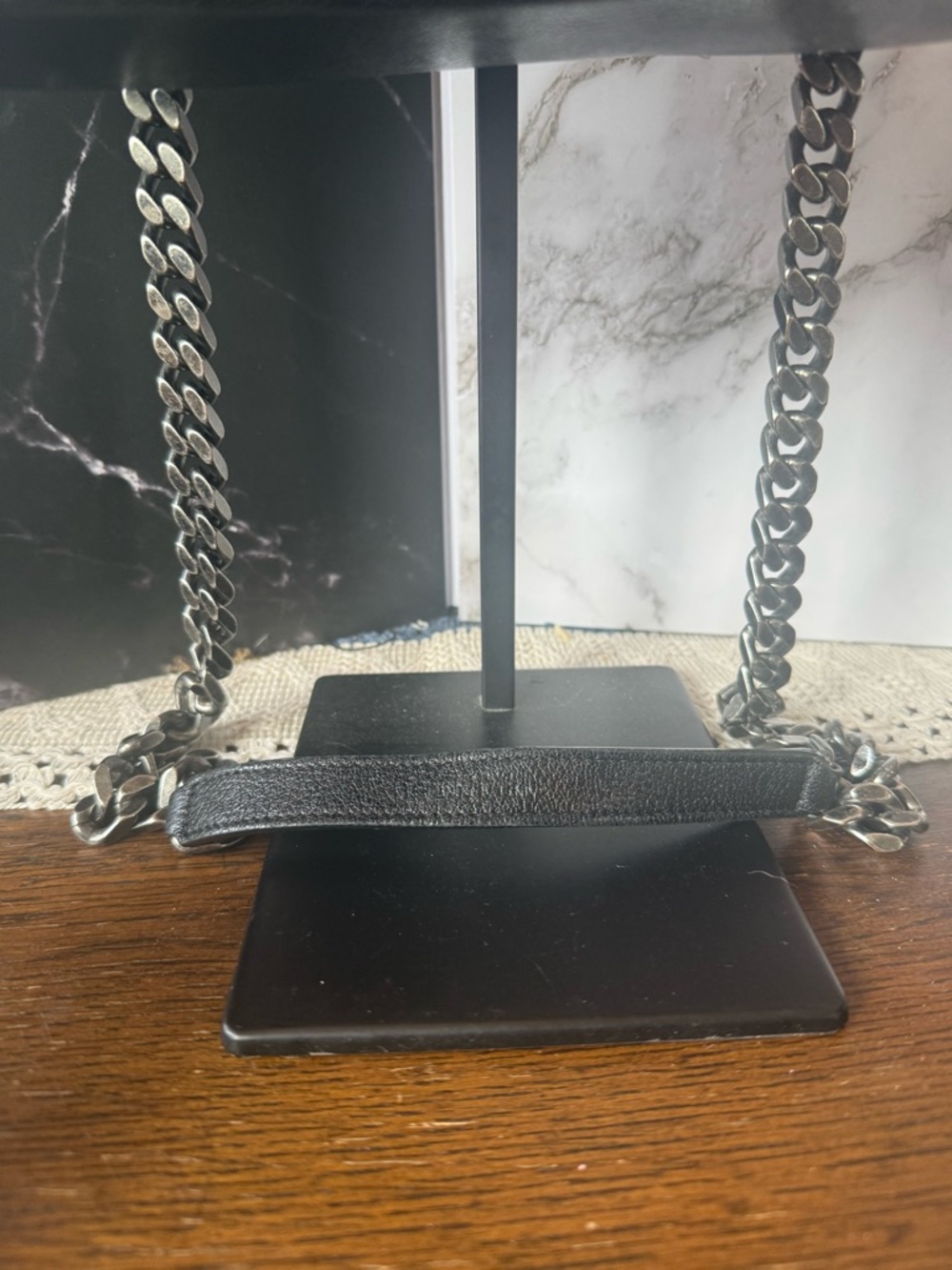 Yves Saint Laurent Black Quilted Crossbody with Silver Chain - Picture 4 of 8